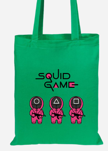 Эко сумка шопер Игра в кальмара (Squid Game) (92102-3376-KG) зеленая MobiPrint lite (256945752)