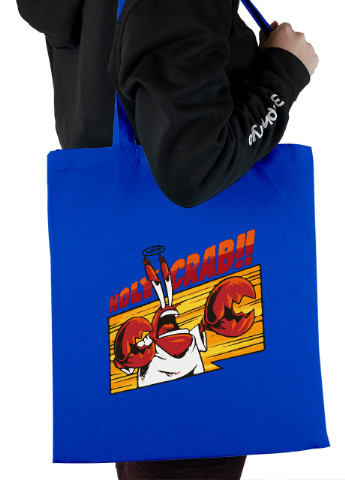 Эко сумка шопер Мистер Юджин Крабс Губка Боб Квадратні Штани (Holy Crab Spounge Bob) (92102-3422-SK) голубая MobiPrint Lite (256945270)