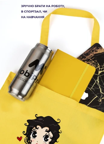 Еко-сумка шоппер Бетті Буп (Betty Boop) (92102-3468-OG) помаранчева MobiPrint Lite (256943608)
