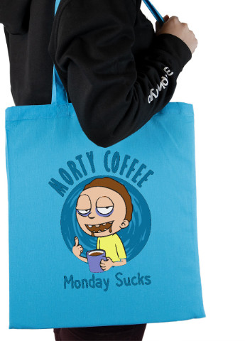 Еко-сумка шоппер Рік та Морті (Rick and Morty) (92102-3442-BL) синя MobiPrint Lite (256944099)