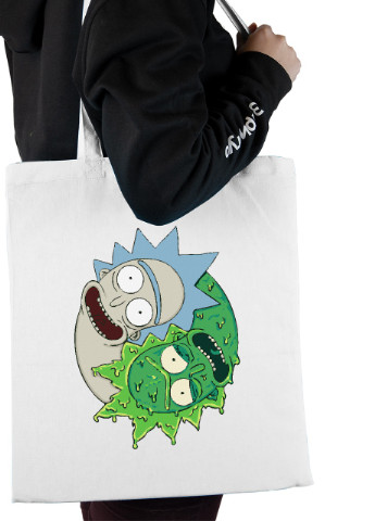 Еко-сумка шоппер Рік та Морті (Rick and Morty) (92102-3446) біла MobiPrint Lite (256943733)