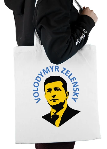 Эко сумка шопер Владимир Зеленский (92102-3680) белая MobiPrint Lite (256943987)