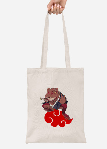Еко-сумка шоппер Наруто жаба Гамабунта (Naruto) (92102-3479-BG) бежева MobiPrint lite (256944703)