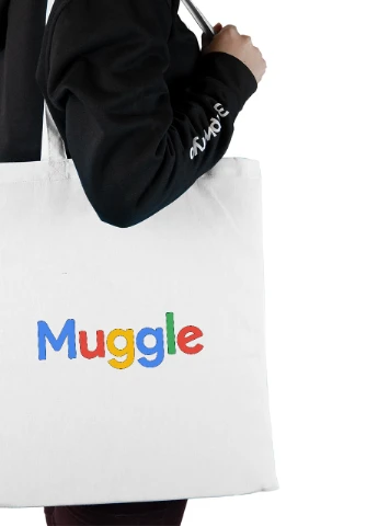 Еко-сумка шоппер Muggle Google (92102-3429) біла MobiPrint Lite (256944488)