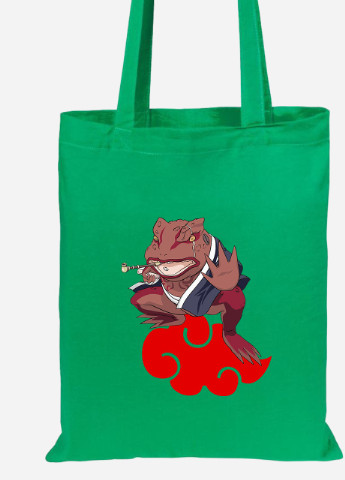 Эко сумка шопер Наруто жаба Гамабунта (Naruto) (92102-3479-KG) зеленая MobiPrint lite (256945284)