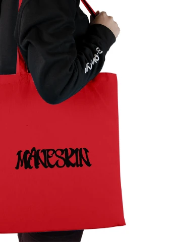 Еко-сумка шоппер Манескін лого(Maneskin logo) (92102-3513-RD) червона MobiPrint Lite (256944374)