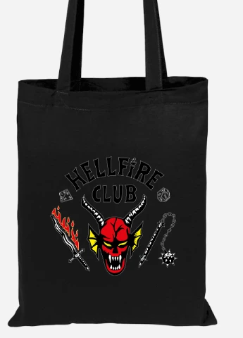 Эко сумка шопер Клуб Адского Пламя The Hellfire Club (92102-3816-BK) черная MobiPrint Lite (256944476)
