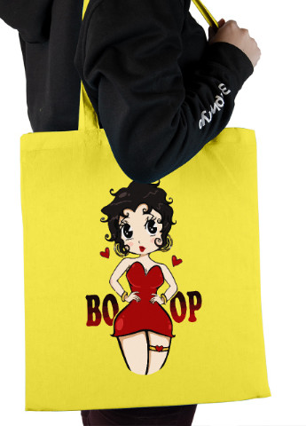 Эко сумка шопер Бетти Буп (Betty Boop) (92102-3468-SY) желтая MobiPrint lite (256945610)