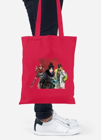 Эко сумка шопер Апекс леджендс, персонажи(Apex Legends poster) (92102-3494-RD) красная MobiPrint Lite (256943769)