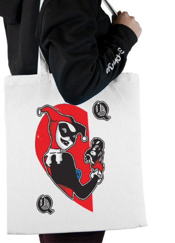 Еко-сумка шоппер Харлі Квін (Harley Quinn) (92102-3462) біла MobiPrint lite (256945816)