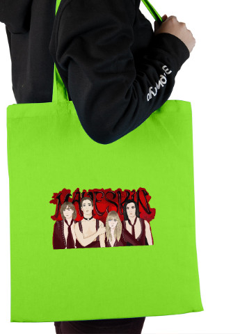 Эко сумка шопер Манескин группа арт, лого(Maneskin group art) (92102-3511-LM) салатовая MobiPrint lite (256945774)