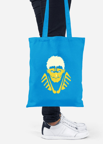 Еко-сумка шоппер Атака титанів Райнер Браун лого (Attack on Titan Rayner Brown logo) (92102-3492-BL) синя MobiPrint Lite (256944058)