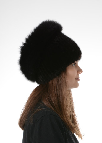 В'язана жіноча норкова шапка Меховой Стиль калач (256943233)