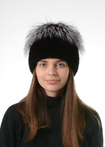 Женская вязаная шапка из натурального меха норки Меховой Стиль звездочка (256943238)