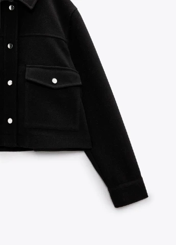 Черный женский жакет Zara однотонный - демисезонный