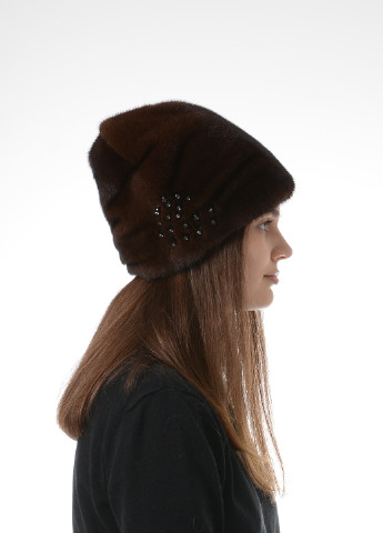 Жіноча зимова норкова шапка кубанка зі стразами. Меховой Стиль кубанка (256979403)