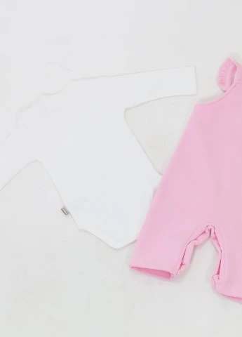 Розовый зимний костюм для девочки (боди, комбинезон) Mint Bebe