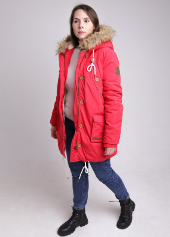 Красная зимняя куртка женская красная парка зимняя Alpine Парка