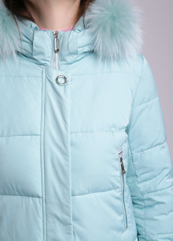 Бірюзова зимня жіноча куртка подовжена бірюзова зимова TARORE Прямая