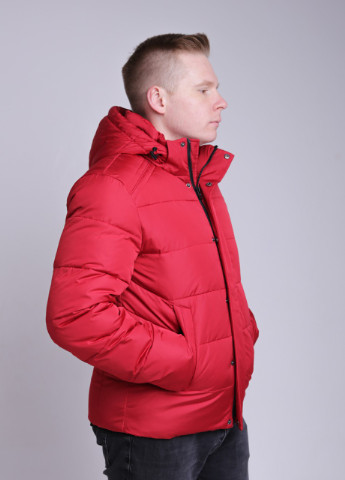 Красная зимняя куртка мужская красная зимняя короткая Kings Wind Прямая