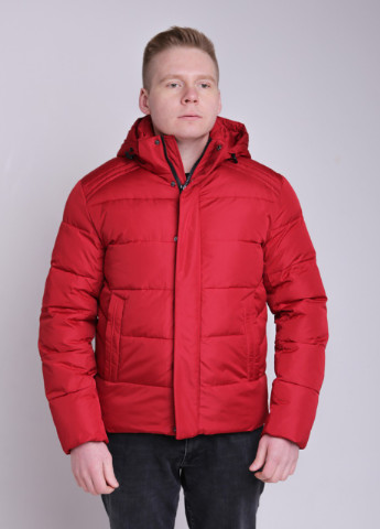 Красная зимняя куртка мужская красная зимняя короткая Kings Wind Прямая