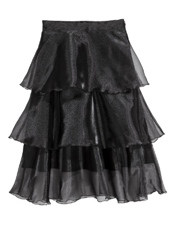 Черная вечерний однотонная юбка H&M
