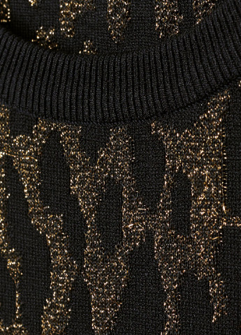 Чорна кежуал в'язане плаття H&M леопардовий