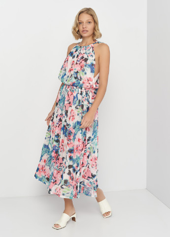 Комбинированное вечернее платье H&M с цветочным принтом