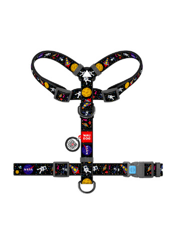 Шлея для собак анатомічний H-подібний з QR-паспортом, малюнок "NASA" L WAUDOG (257046796)
