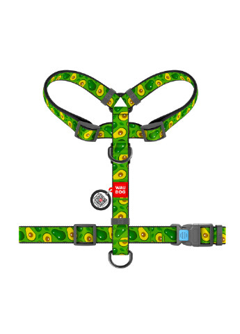 Шлея для собак анатомическая H-образная с QR-паспортом, рисунок "Авокадо" L WAUDOG (257049336)