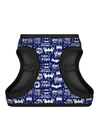 Шлея для собак мягкая c QR паспортом, рисунок "Бэтмен бело-голубой" XS1 WAUDOG (257048025)