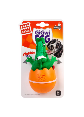 Іграшка для собак Крокодил-неваляшка з пищалкою 14 см GiGwi (257047740)