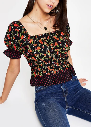 Чёрная блуза River Island