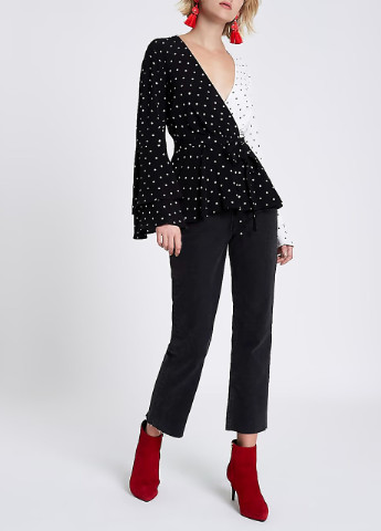 Чорно-біла блуза River Island