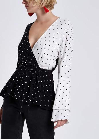 Чорно-біла блуза River Island