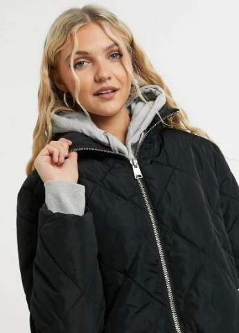 Чорна демісезонна куртка Miss Selfridge