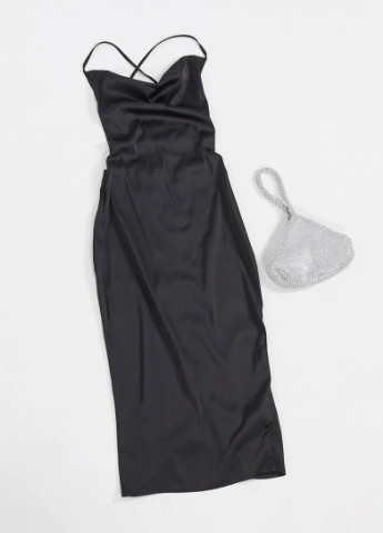 Черное кэжуал платье NaaNaa однотонное