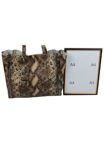 Жіноча шкіряна сумка під рептилію 42х29х10 см Giorgio Ferretti (257047495)