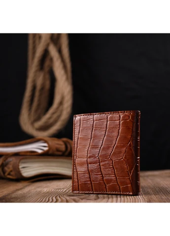 Чоловічий шкіряний гаманець 8,5х10х1 см Karya (257047714)