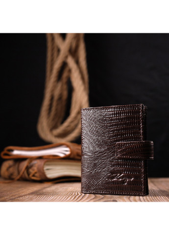 Мужской кожаный кошелек 9х10,5х2 см Karya (257048438)