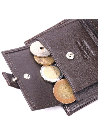 Мужской кожаный кошелек 9х10,5х2 см Karya (257048438)