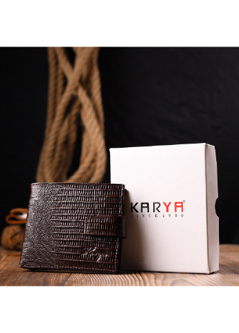 Мужской кожаный кошелек 11х9х2 см Karya (257047711)
