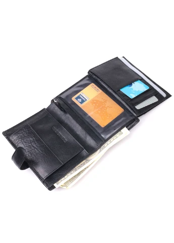 Мужской кожаный бумажник 10,5х14х2 см st leather (257048598)