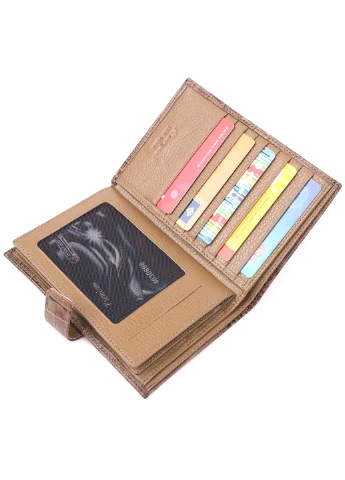 Чоловічий шкіряний портмоне 10,5х15,5х2 см Karya (257048575)