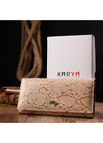 Женский кожаный кошелек 19,5х9,5х2 см Karya (257050551)