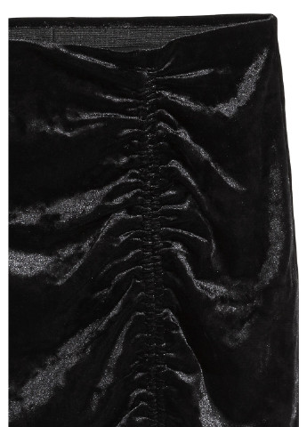 Черная праздничный однотонная юбка бархатная H&M