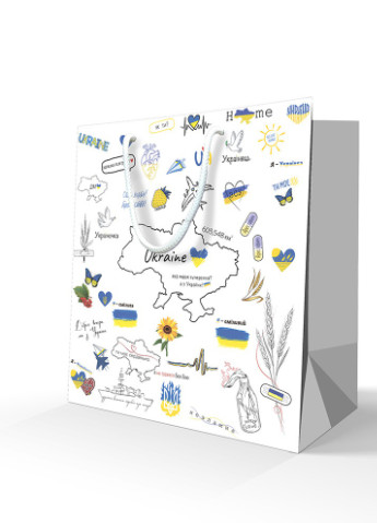 Подарочный пакет Ukraine Бумажный плотный No Brand (257037470)
