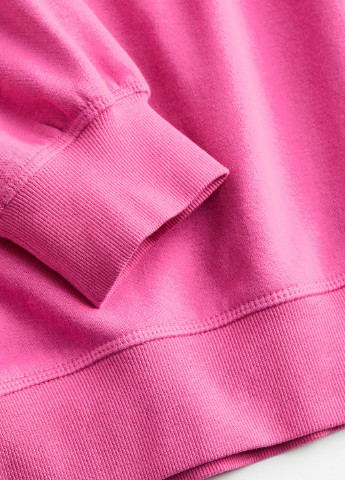 Свитшот H&M - крой однотонный розовый кэжуал - (257039503)
