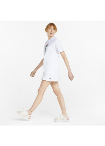 Белая спортивная однотонная юбка Puma