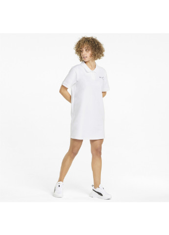 Платье Off Court Women’s Polo Dress Puma однотонная белая спортивная хлопок